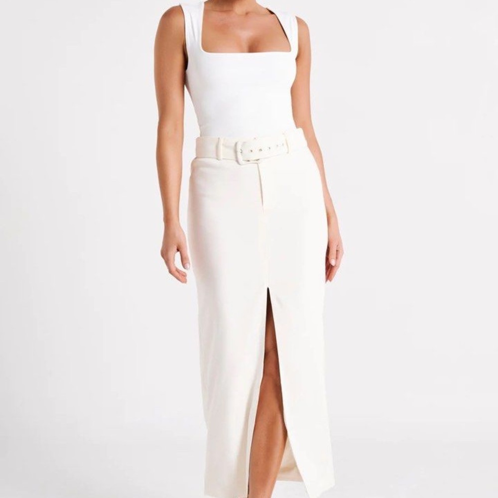 Meshki Daria Suiting Midi Skirt - Ivory, size XS